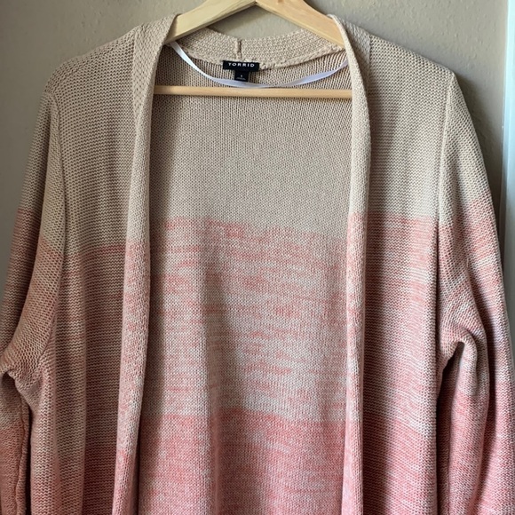 TORRID Gradient Pink Long Sleeve Duster Cardigan - Picture 4 of 12
